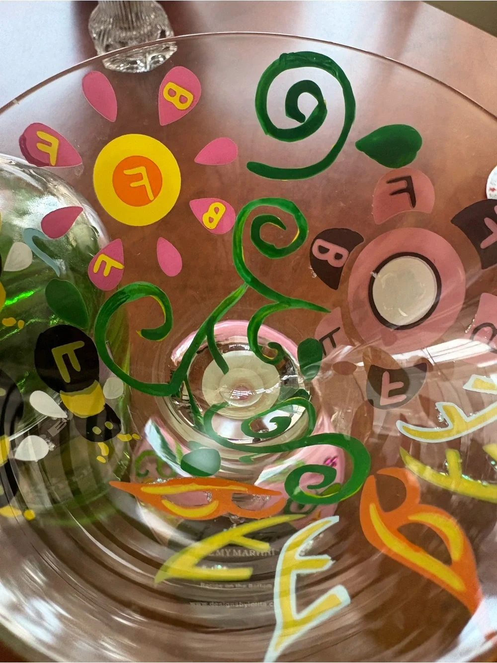 Lolita Best Friends Forever Green and PinkTheme Swirl Martini Glass